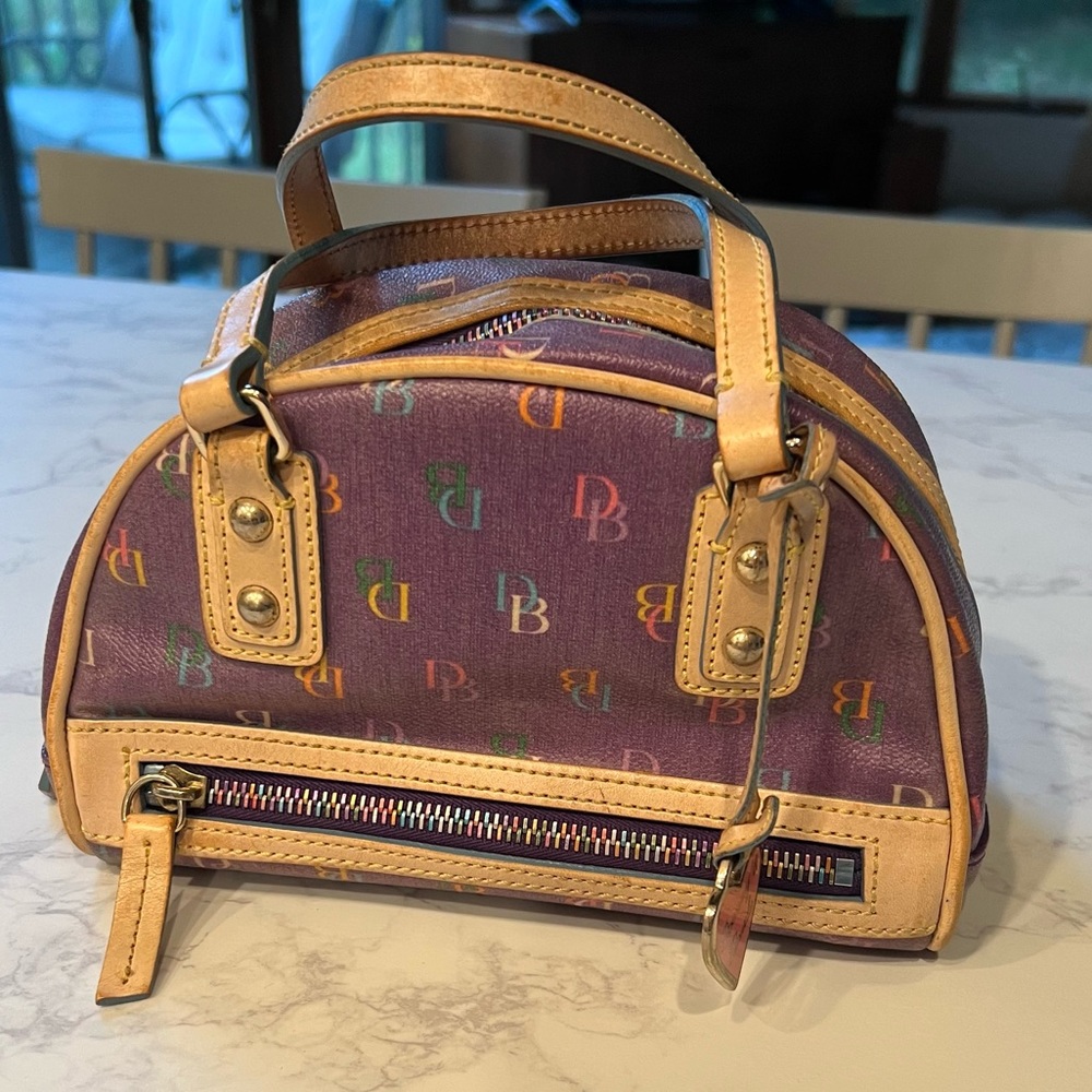 Dooney & Bourke Y2K vintage mini purple rainbow zipper w/dooney charm